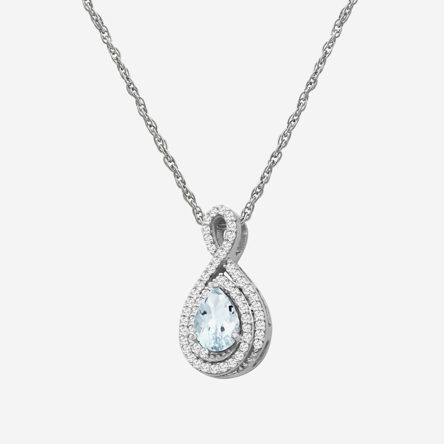 Womens 1/6 CT. T.W. Genuine Blue Aquamarine 10K Gold Pear Pendant