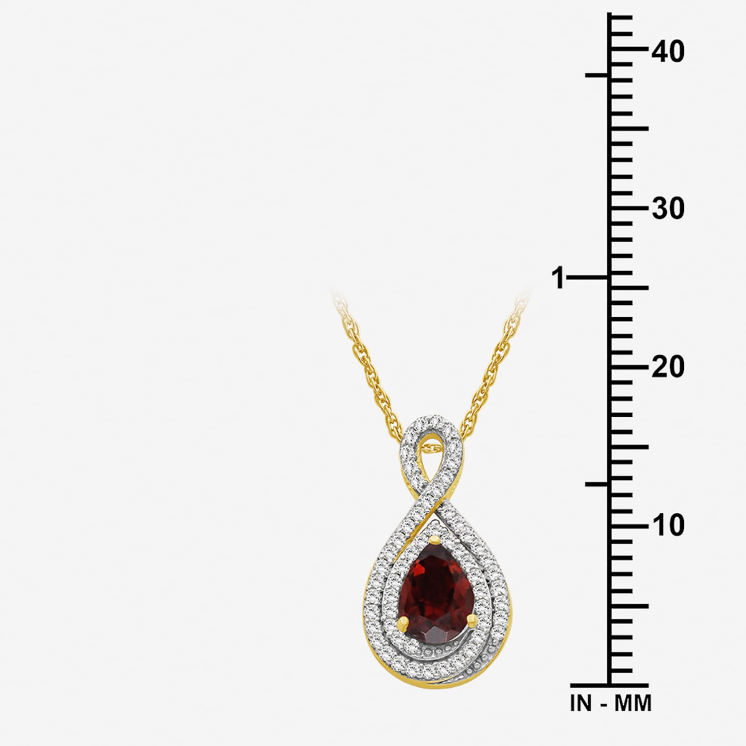 Womens 1/6 CT. T.W. Genuine Red Garnet 10K Gold Pear Pendant