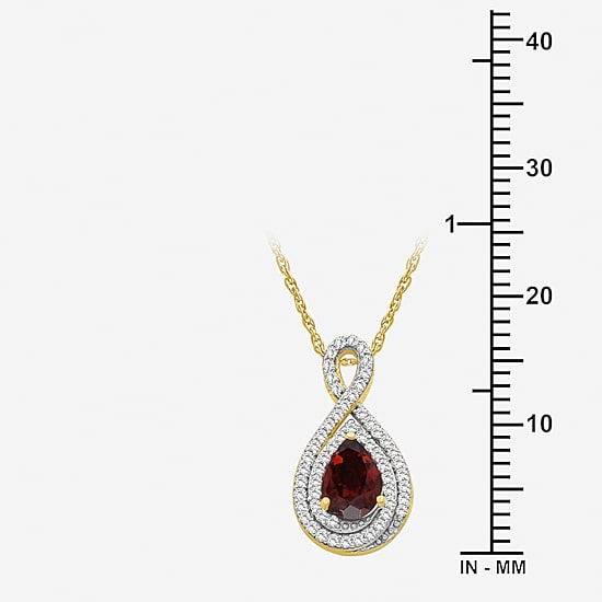 Womens 1/6 CT. T.W. Genuine Gemstone 10K Gold Pear Pendant