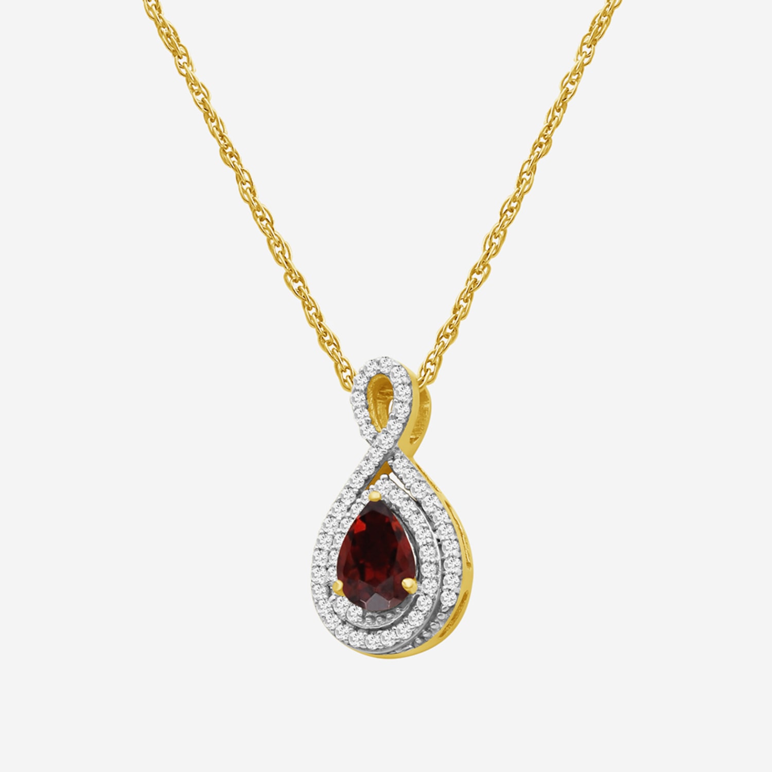 Womens 1/6 CT. T.W. Genuine Red Garnet 10K Gold Pear Pendant