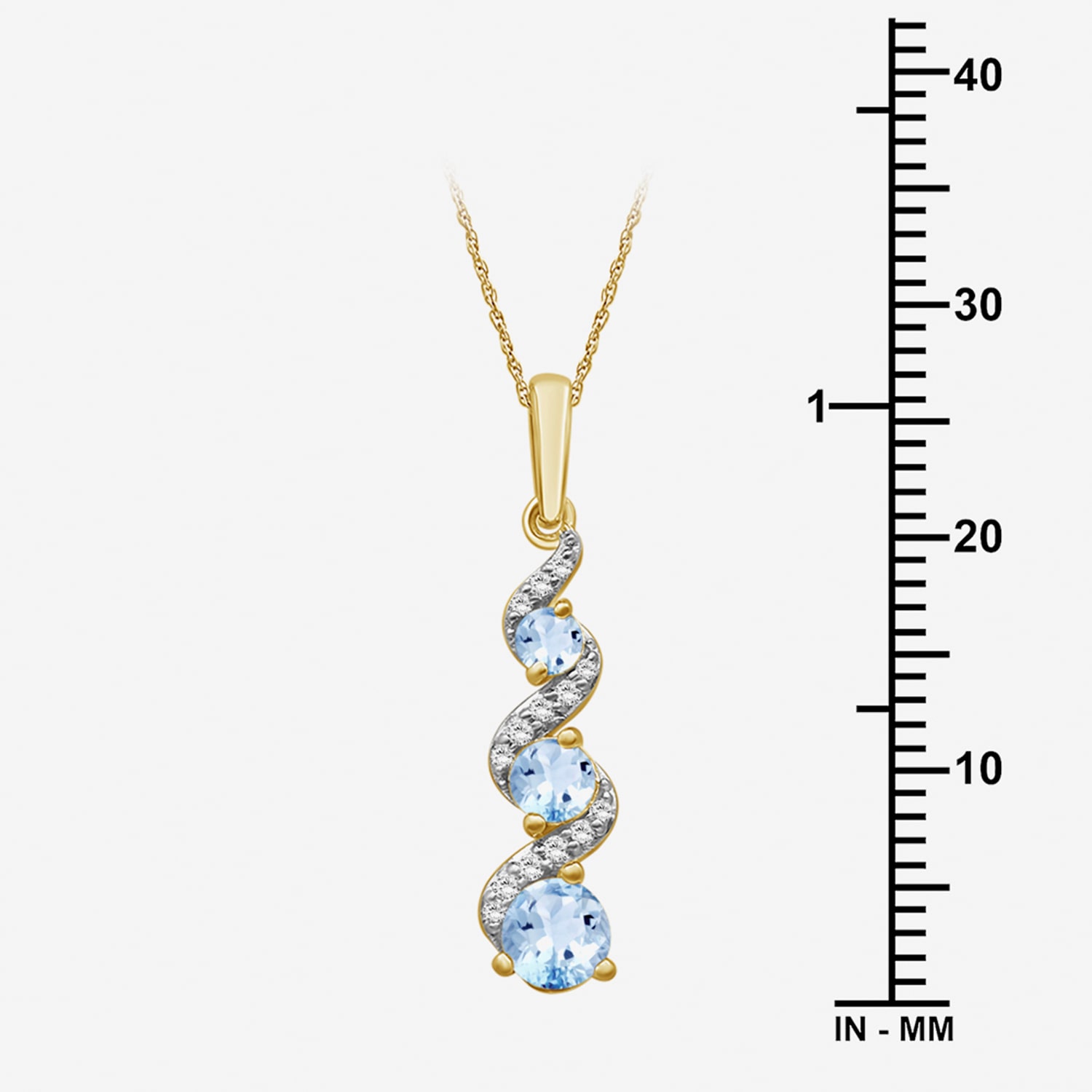Womens Diamond Accent Genuine Blue Topaz 10K Gold Pendant
