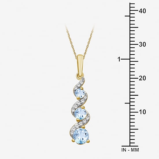 Womens Diamond Accent Genuine Gemstone 10K Gold Pendant