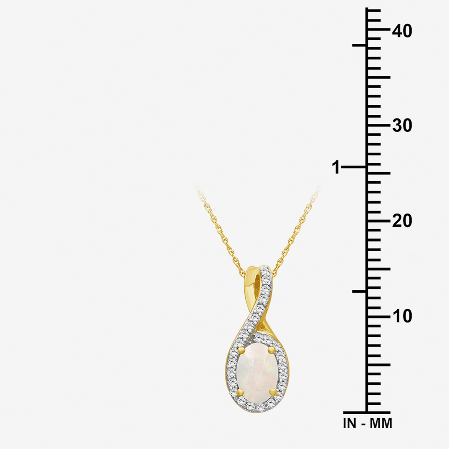 Womens 1/10 CT. T.W. Genuine White Opal 10K Gold Infinity Pendant