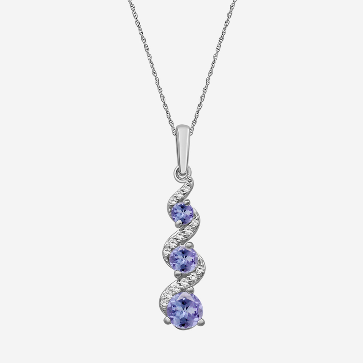 Womens Diamond Accent Genuine Blue Tanzanite 10K Gold Pendant