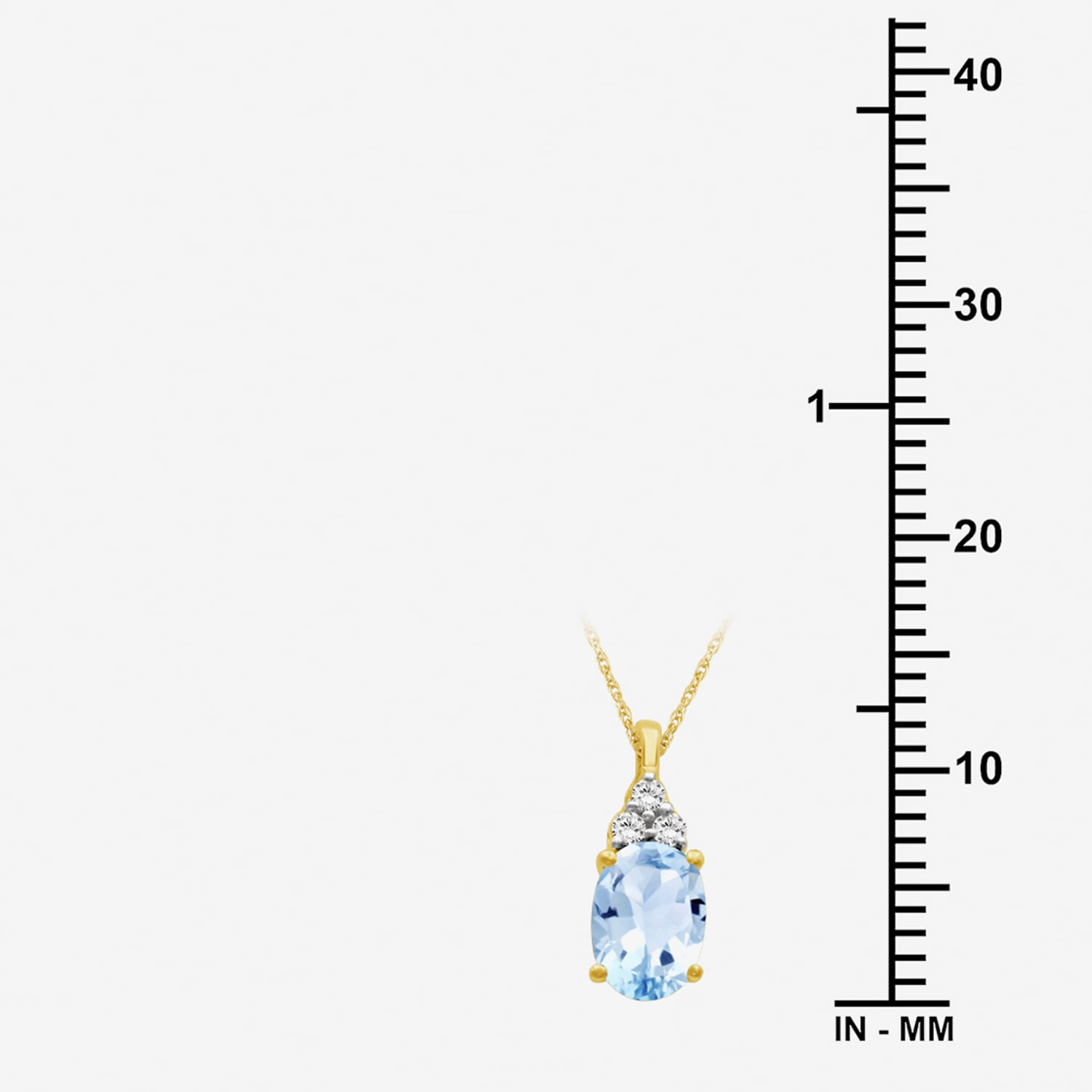 Womens Diamond Accent Genuine Blue Topaz 10K Gold Oval Pendant