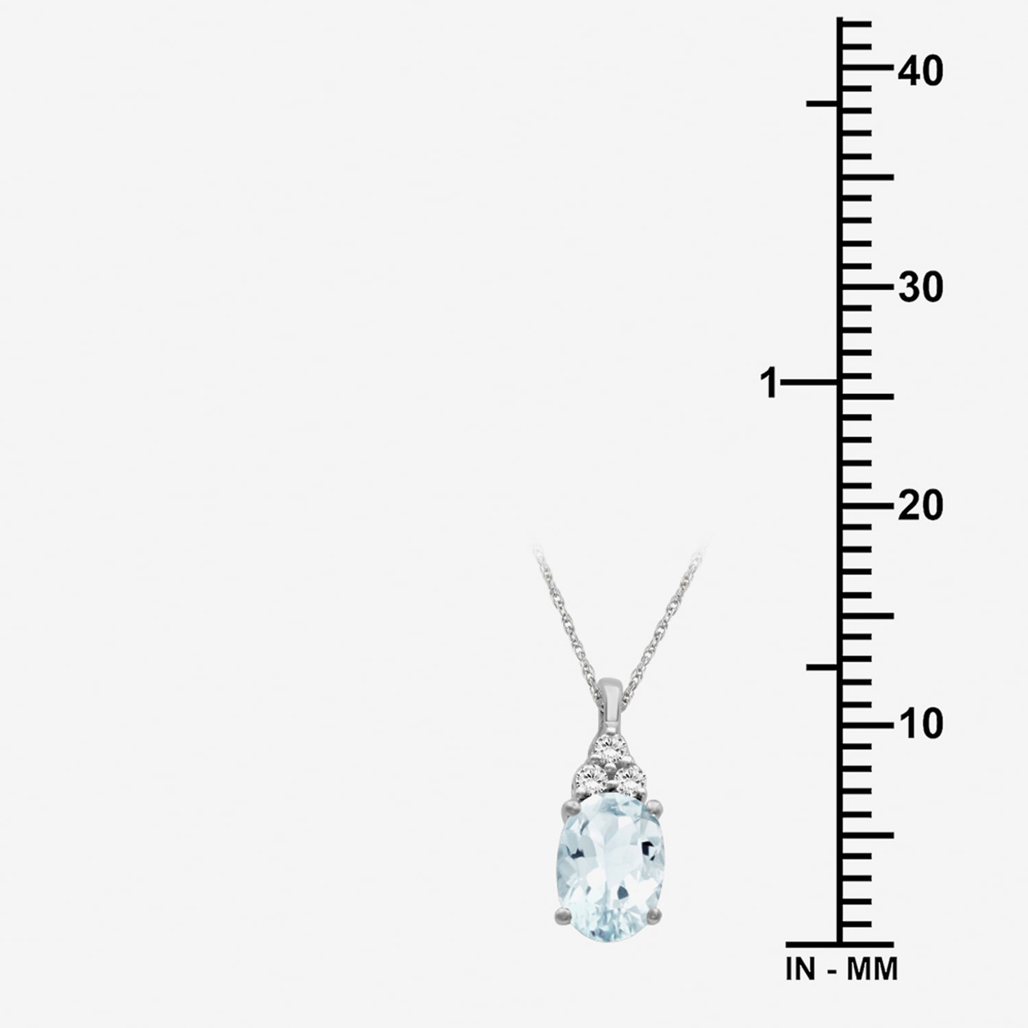 Womens Diamond Accent Genuine Blue Aquamarine 10K Gold Oval Pendant