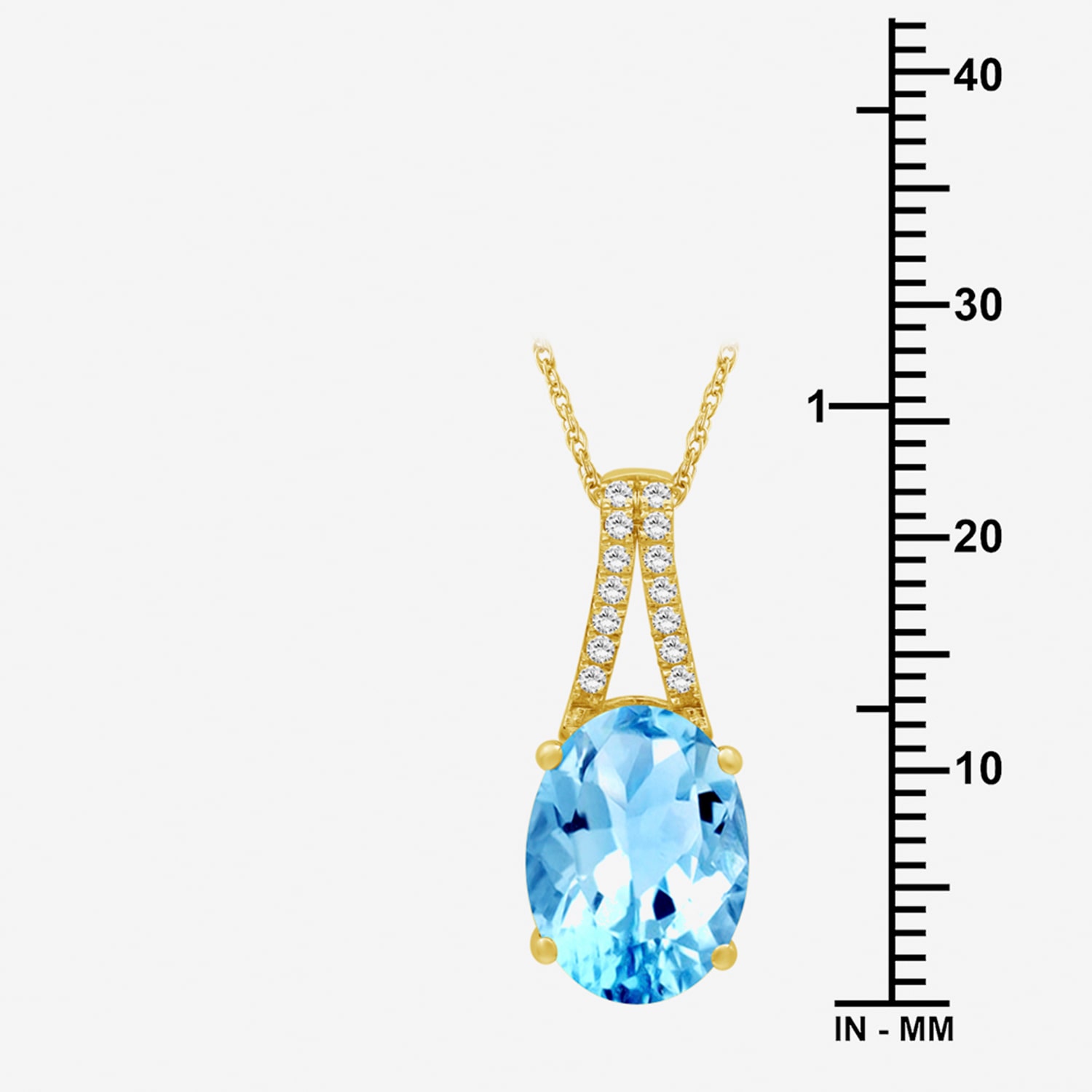 Womens Genuine Blue Topaz 14K Gold Over Silver Oval Pendant