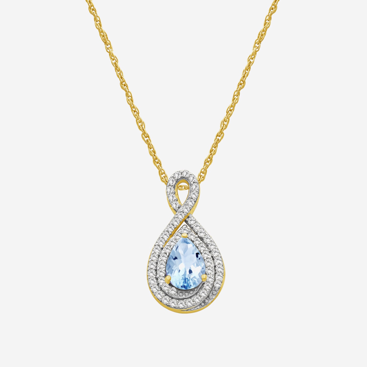 Womens 1/6 CT. T.W. Genuine Blue Topaz 10K Gold Pear Pendant