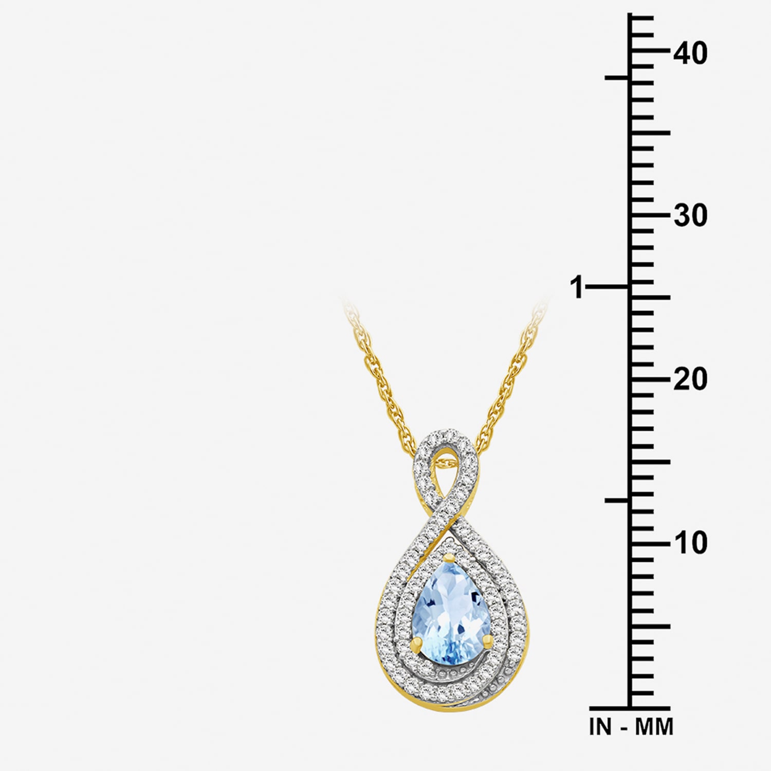 Womens 1/6 CT. T.W. Genuine Blue Topaz 10K Gold Pear Pendant