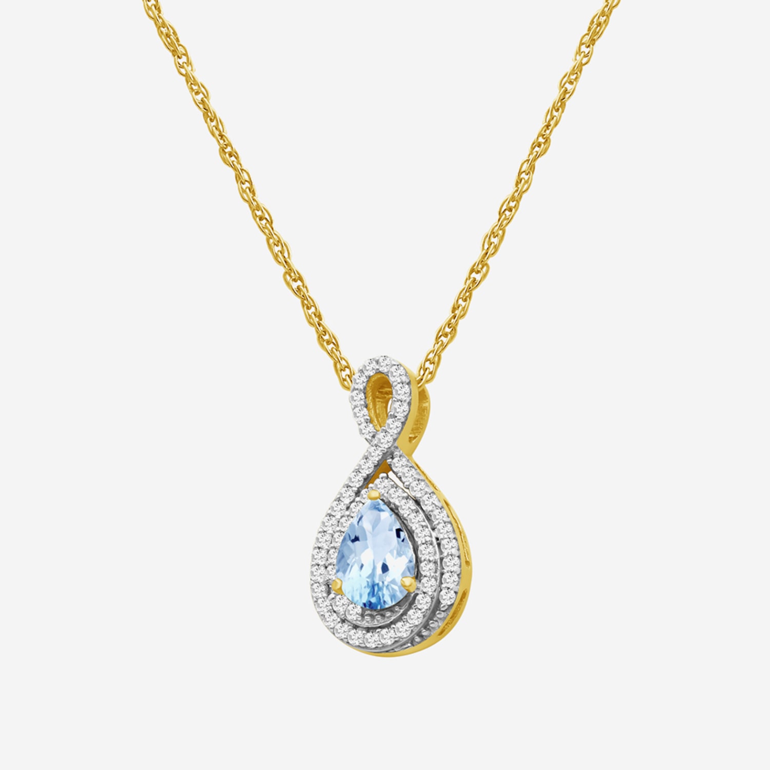 Womens 1/6 CT. T.W. Genuine Blue Topaz 10K Gold Pear Pendant