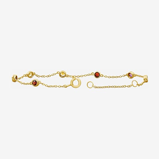 Womens 14K Gold Over Silver Solid Chain Bracelet
