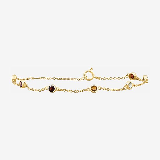 Womens 14K Gold Over Silver Solid Chain Bracelet
