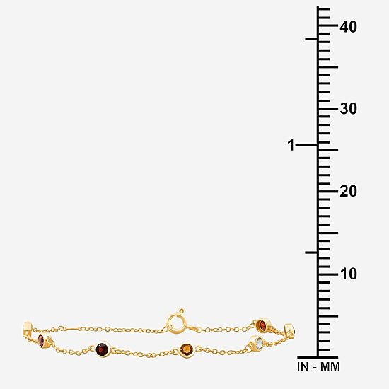 Womens 14K Gold Over Silver Solid Chain Bracelet