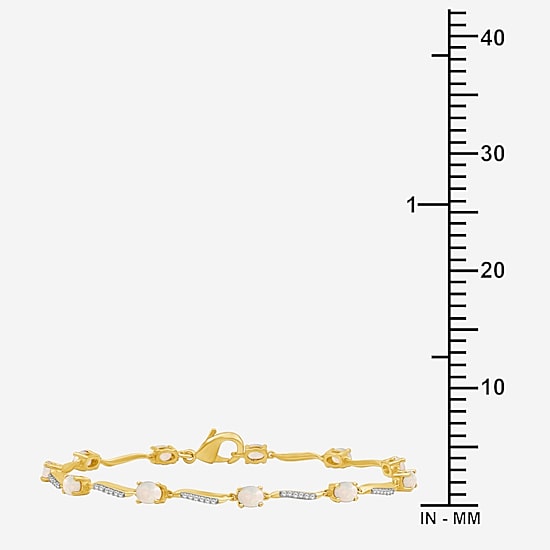 (I-J / I2-I3) Womens Genuine Gemstone 10K Gold Solid Chain Bracelet