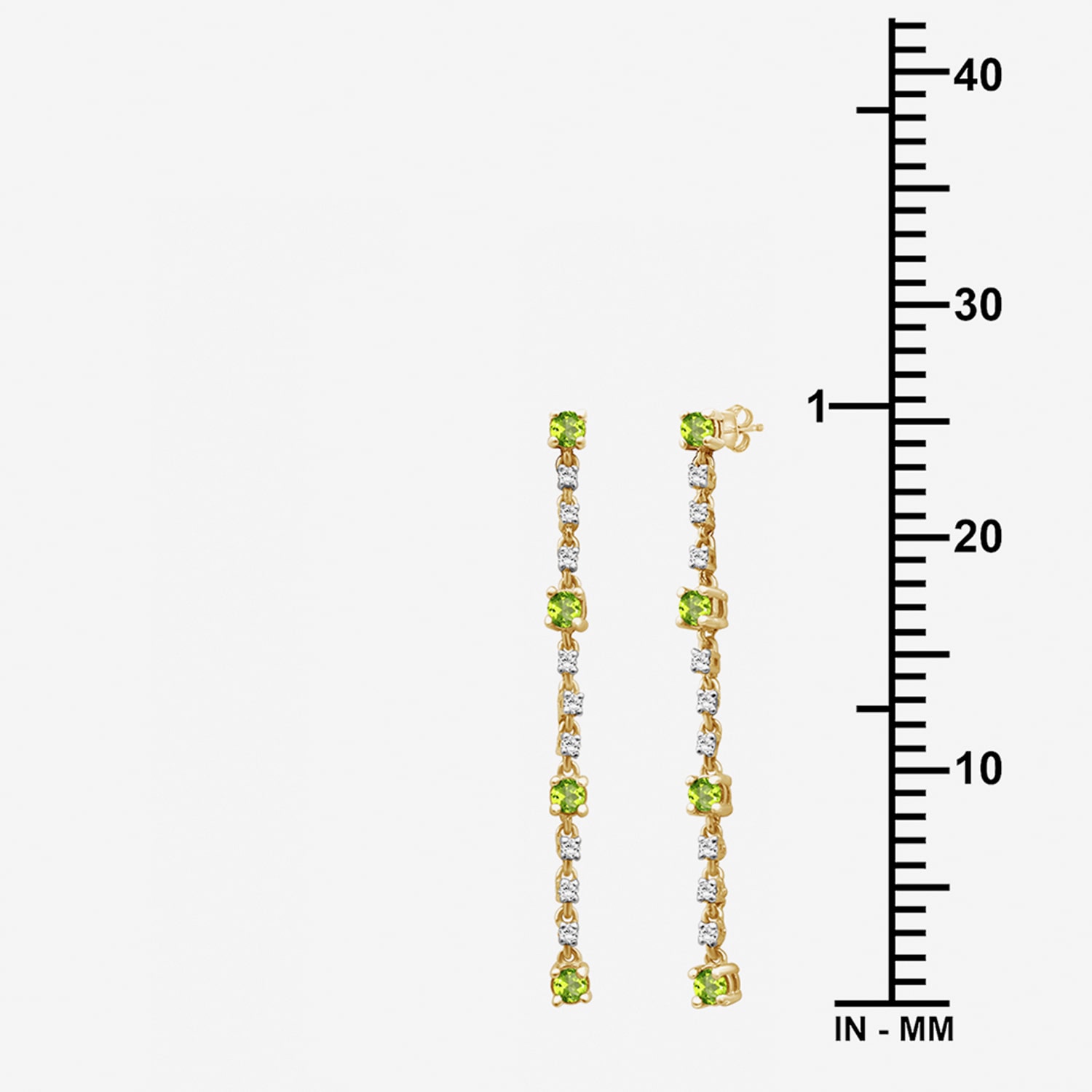 (I-J / I2-I3) Womens Diamond Accent Genuine Green Peridot 10K Gold Hypoallergenic Drop Earrings