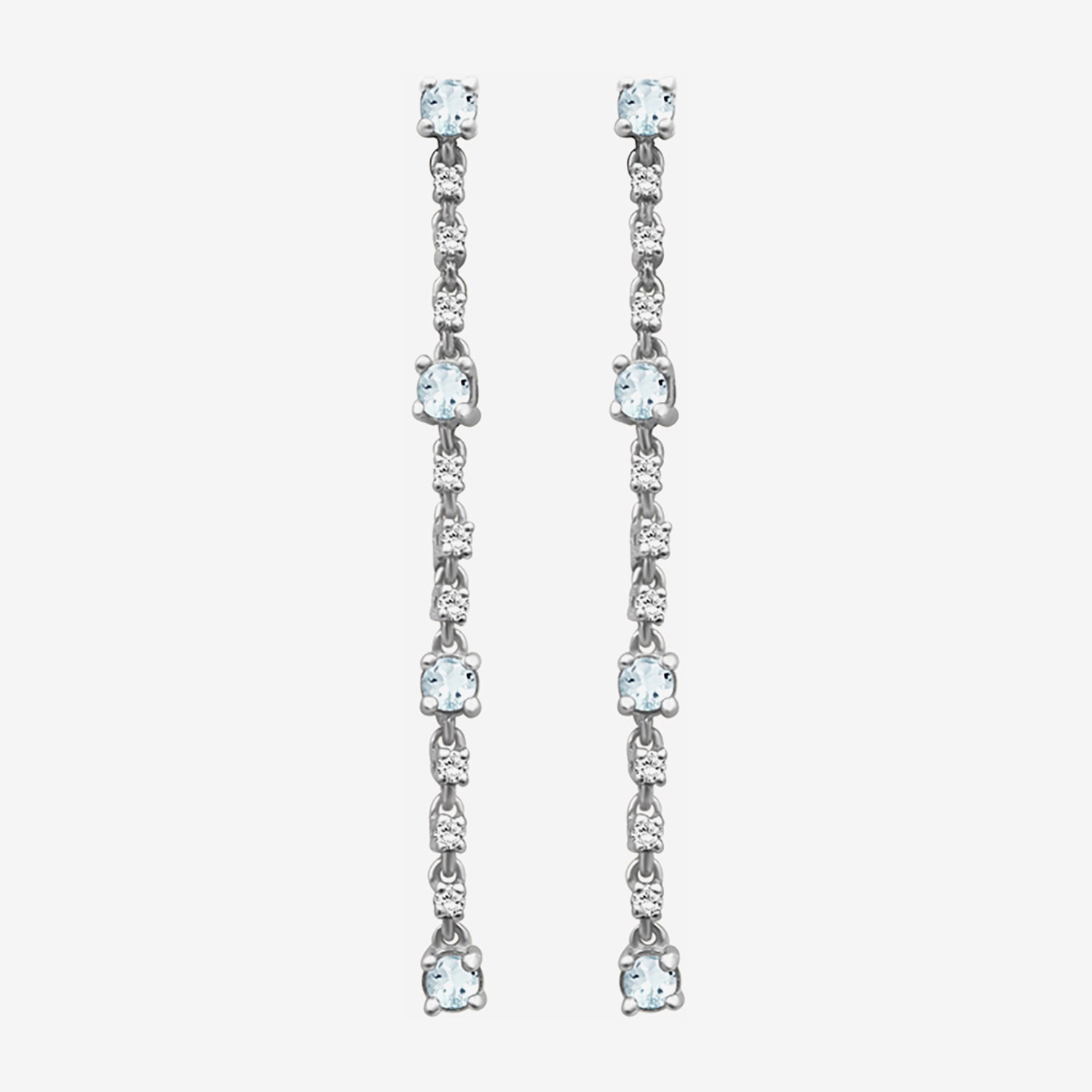 (I-J / I2-I3) Womens Diamond Accent Genuine Blue Aquamarine 10K Gold Hypoallergenic Drop Earrings