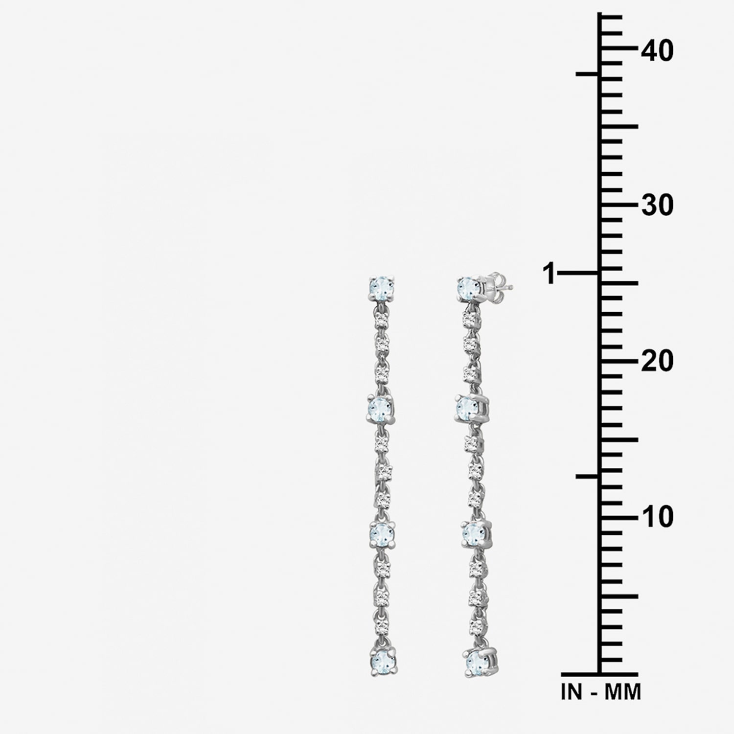 (I-J / I2-I3) Womens Diamond Accent Genuine Blue Aquamarine 10K Gold Hypoallergenic Drop Earrings