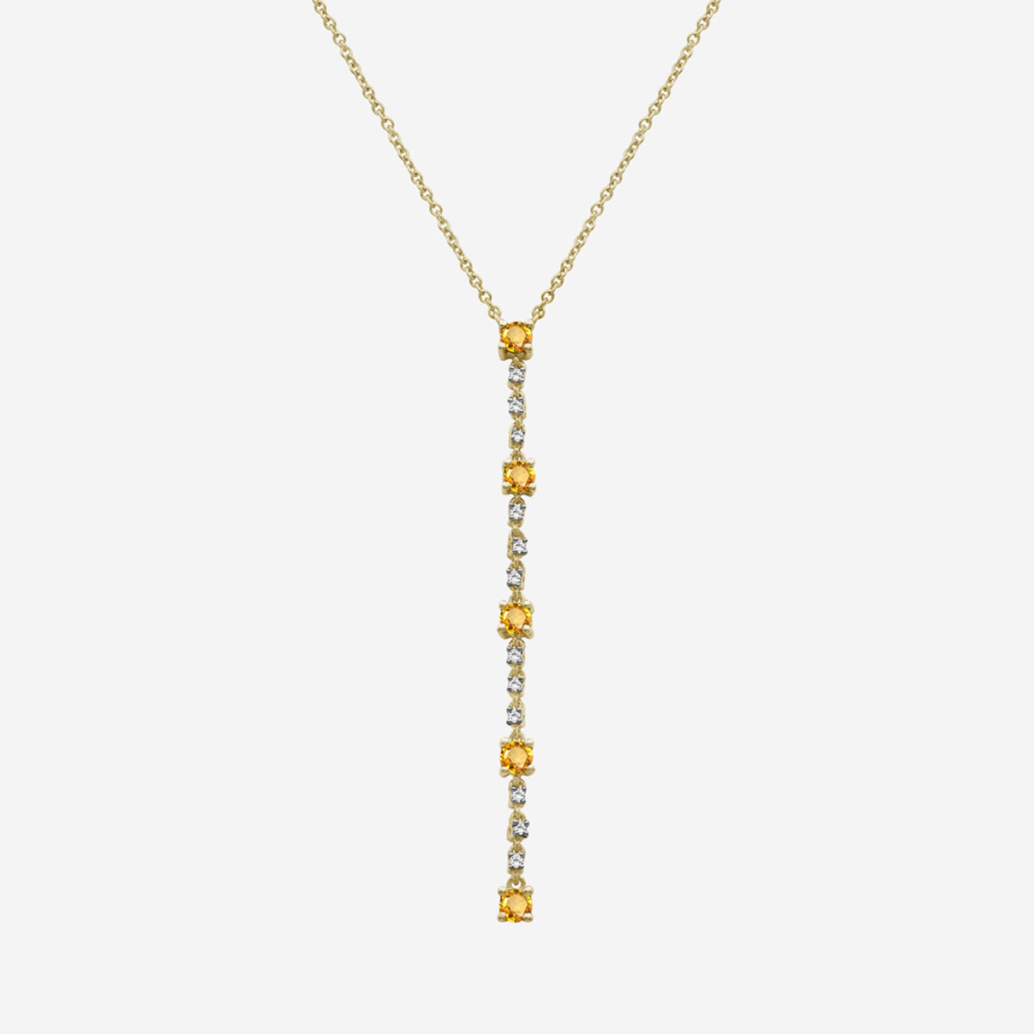 (I-J / I2-I3) Womens Yellow Citrine 10K Gold Hypoallergenic 18 Inch Y Necklace