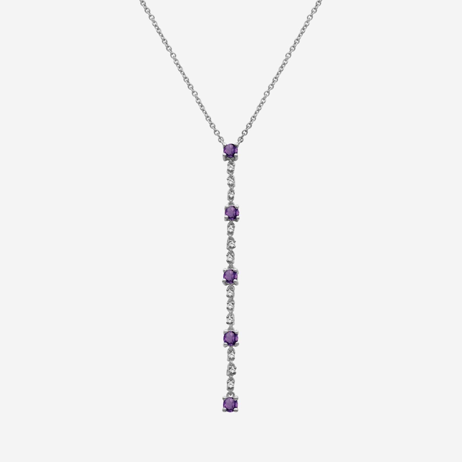 (I-J / I2-I3) Womens Purple Amethyst 10K Gold Hypoallergenic 18 Inch Y Necklace