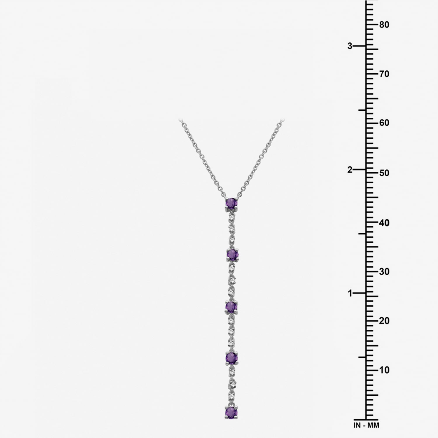 (I-J / I2-I3) Womens Purple Amethyst 10K Gold Hypoallergenic 18 Inch Y Necklace