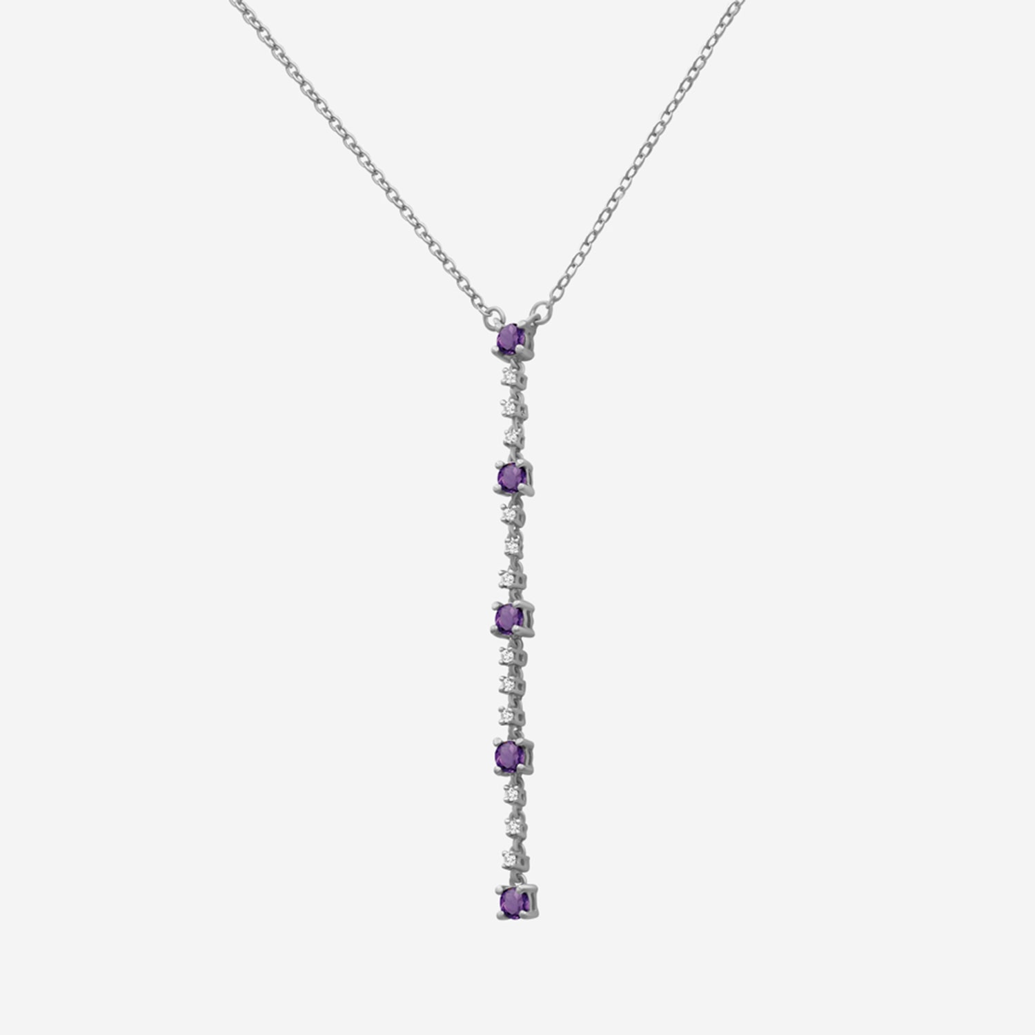 (I-J / I2-I3) Womens Purple Amethyst 10K Gold Hypoallergenic 18 Inch Y Necklace