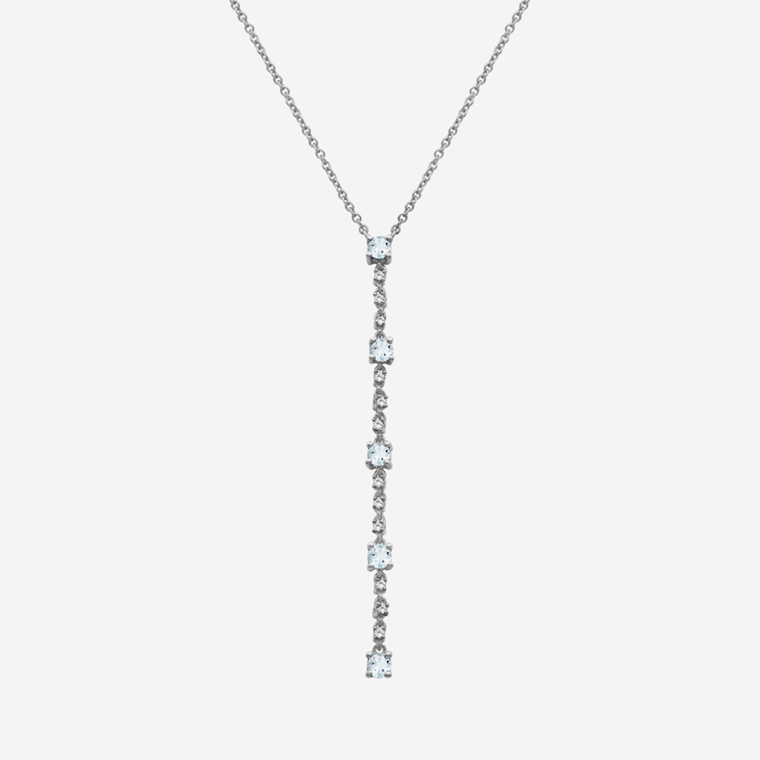 (I-J / I2-I3) Womens Blue Aquamarine 10K Gold Hypoallergenic 18 Inch Y Necklace