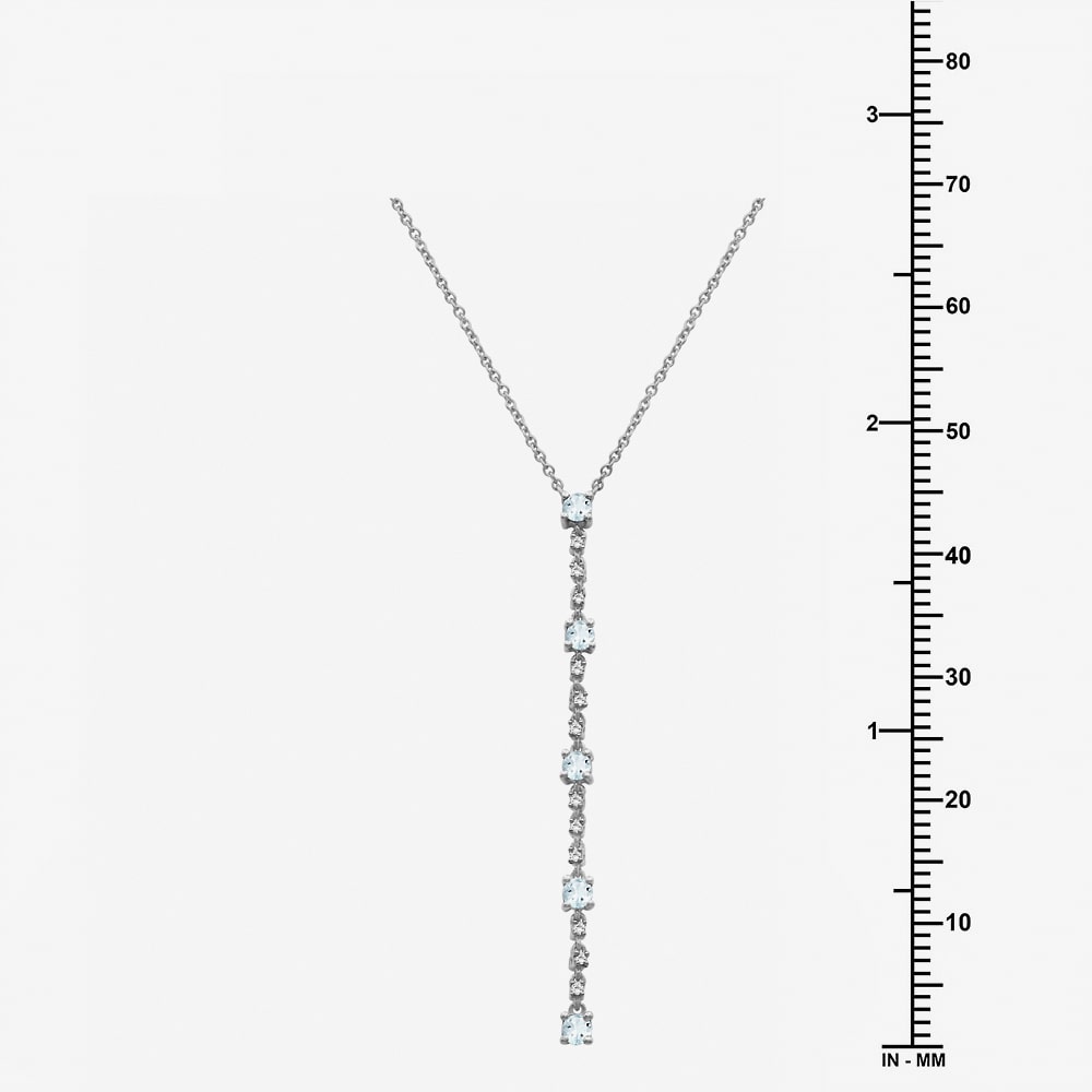 (I-J / I2-I3) Womens Blue Aquamarine 10K Gold Hypoallergenic 18 Inch Y Necklace