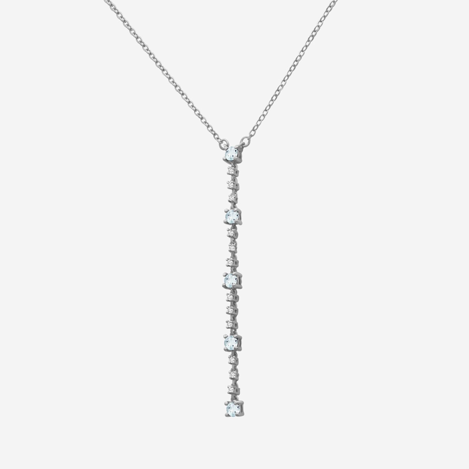 (I-J / I2-I3) Womens Blue Aquamarine 10K Gold Hypoallergenic 18 Inch Y Necklace