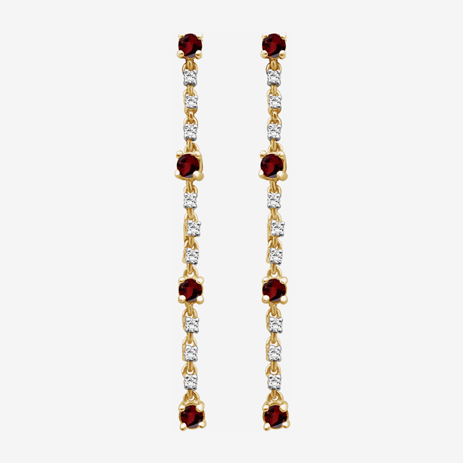(I-J / I2-I3) Womens Diamond Accent Genuine Red Garnet 10K Gold Hypoallergenic Drop Earrings