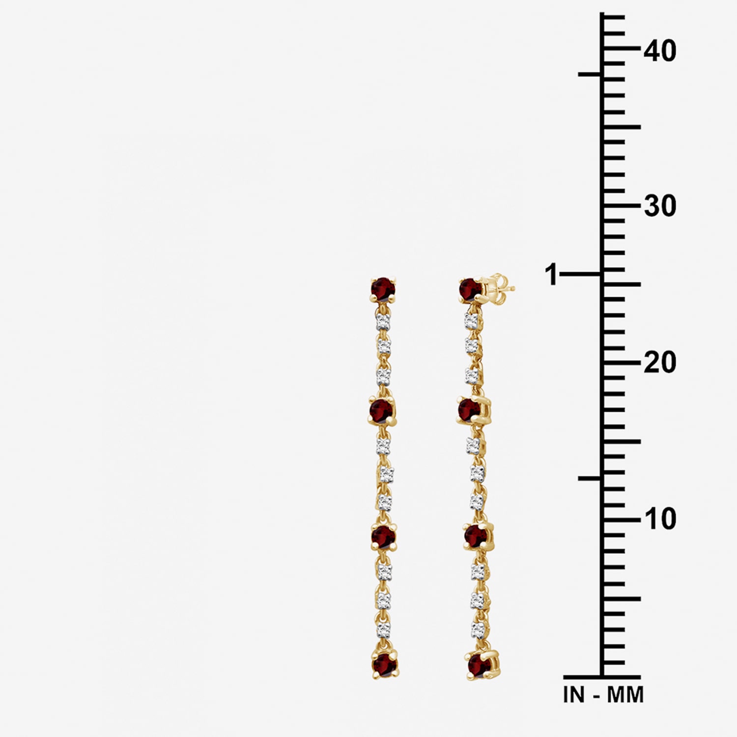 (I-J / I2-I3) Womens Diamond Accent Genuine Red Garnet 10K Gold Hypoallergenic Drop Earrings