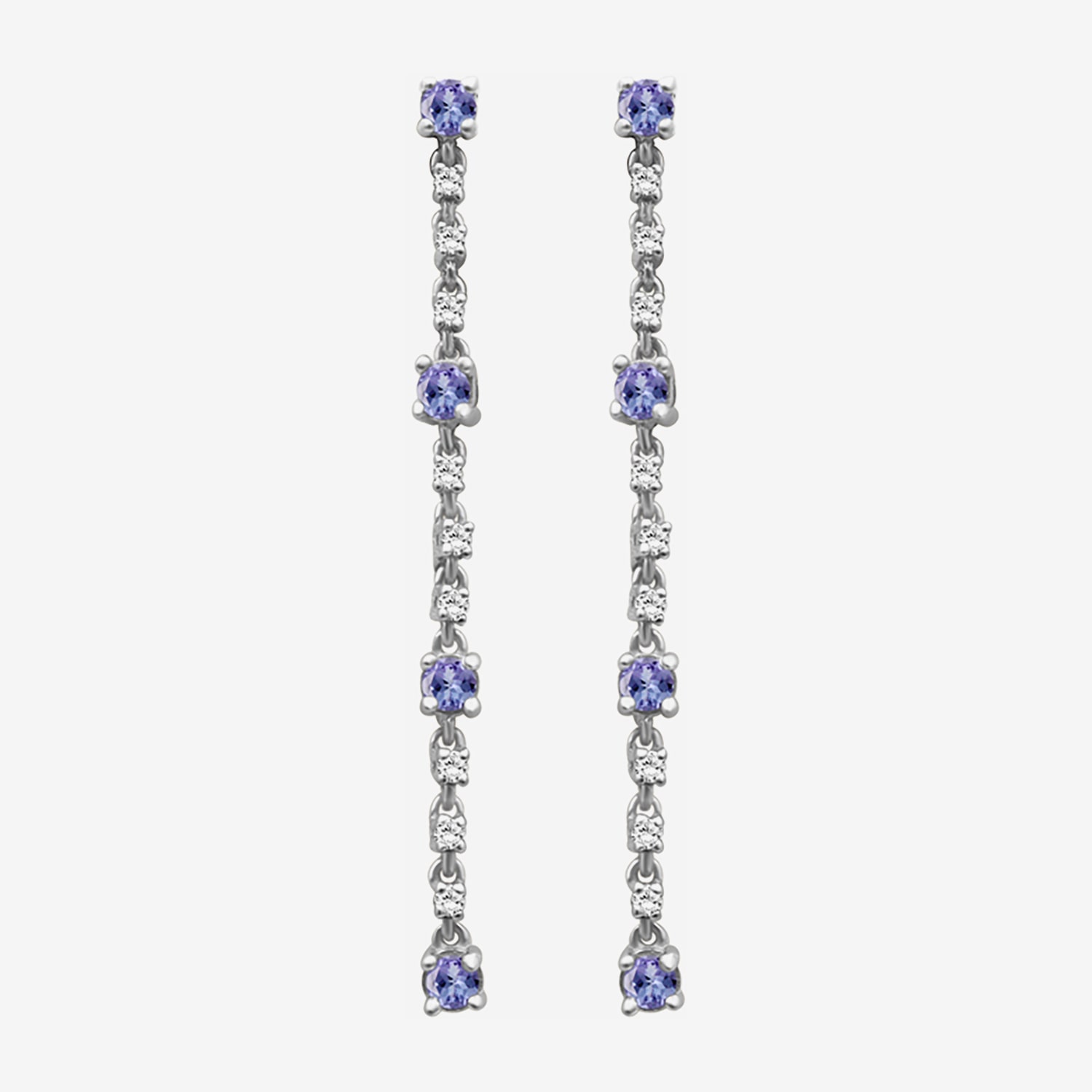 (I-J / I2-I3) Womens Diamond Accent Genuine Blue Tanzanite 10K Gold Hypoallergenic Drop Earrings