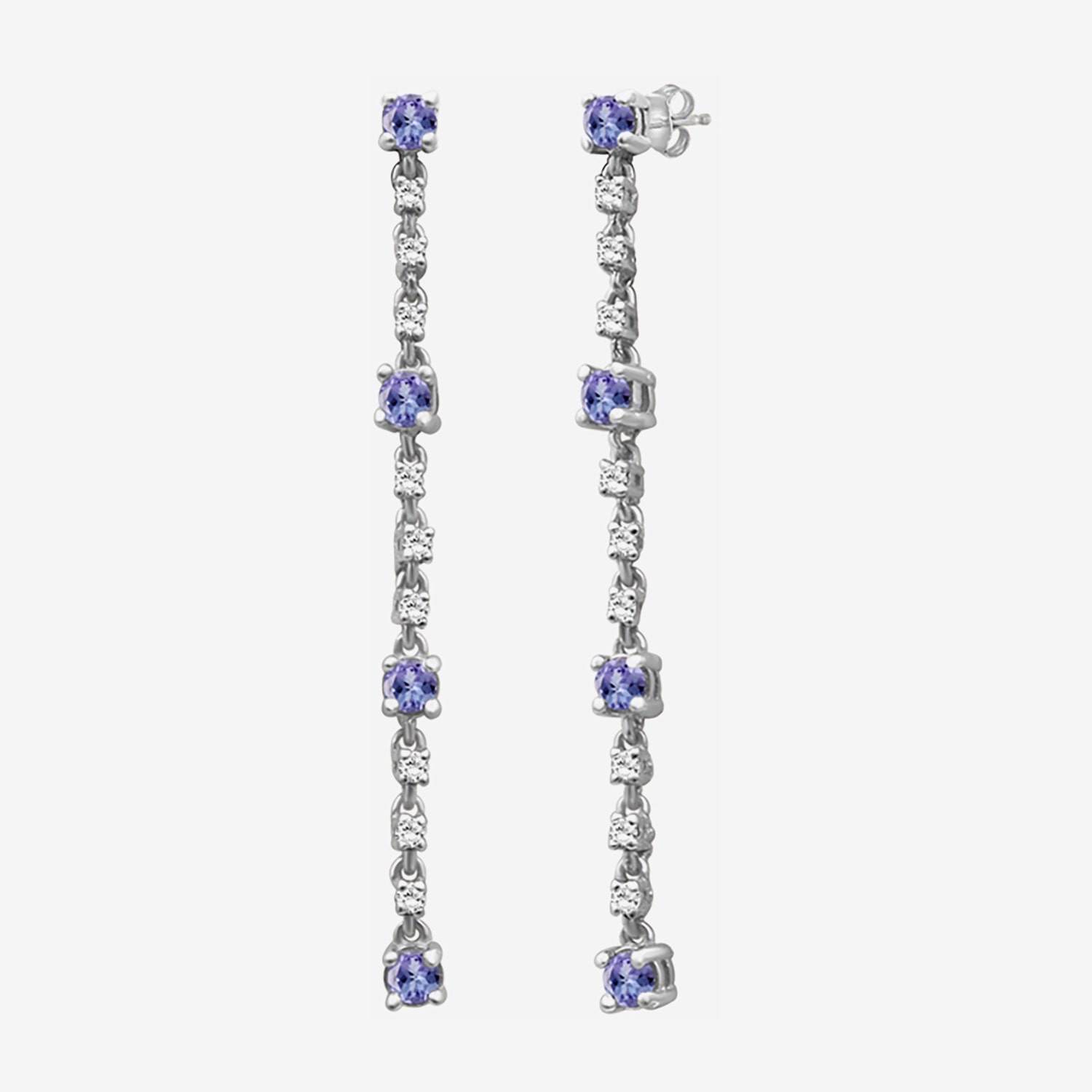 (I-J / I2-I3) Womens Diamond Accent Genuine Blue Tanzanite 10K Gold Hypoallergenic Drop Earrings