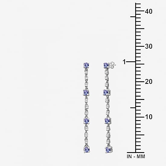 (I-J / I2-I3) Womens Diamond Accent Genuine Gemstone 10K White Gold Hypoallergenic Drop Earrings