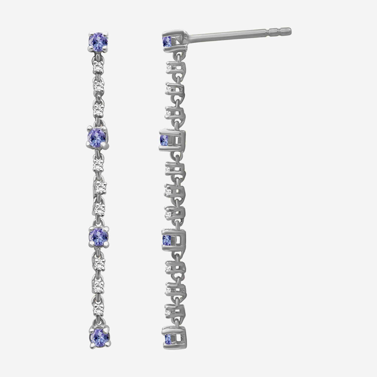 (I-J / I2-I3) Womens Diamond Accent Genuine Blue Tanzanite 10K Gold Hypoallergenic Drop Earrings
