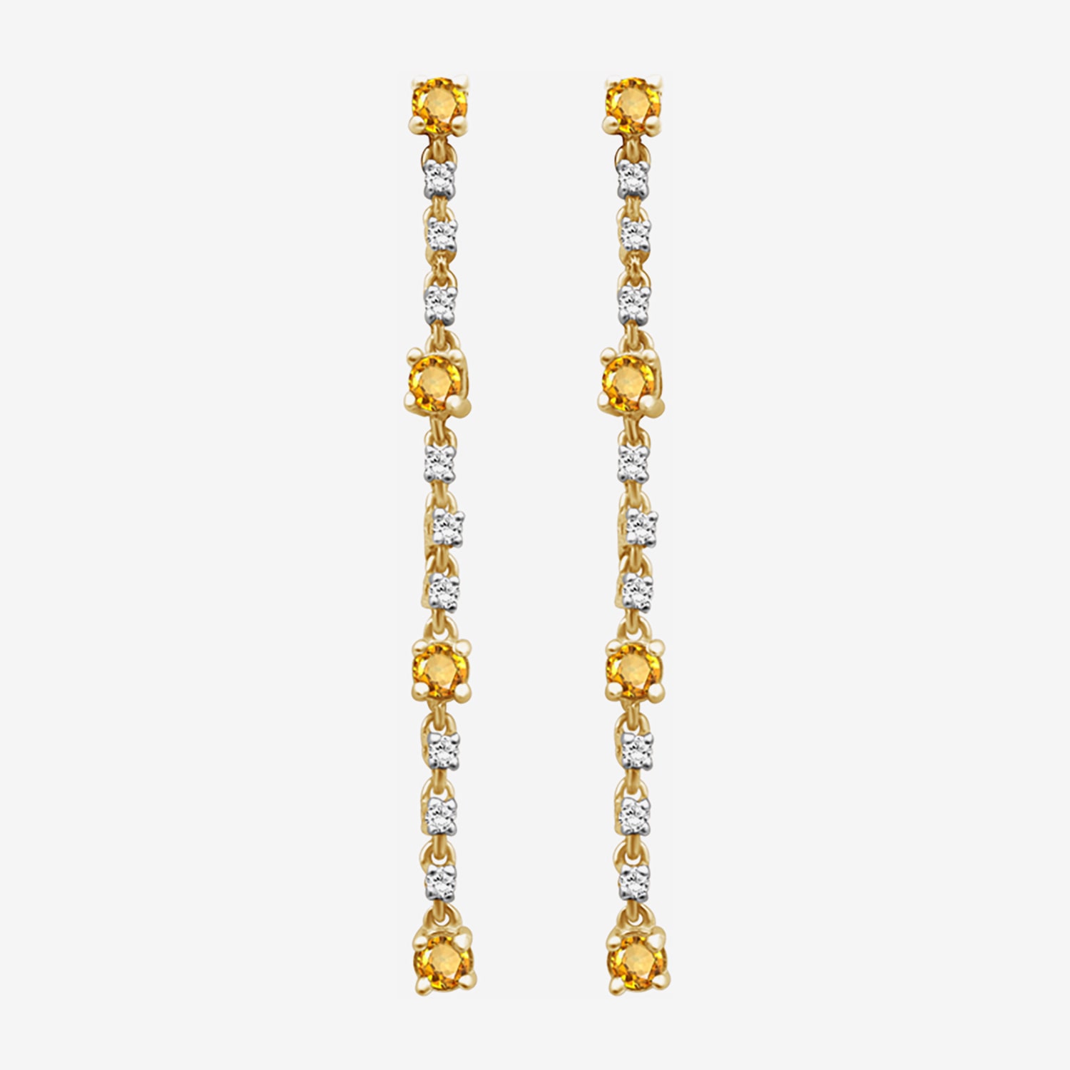(I-J / I2-I3) Womens Diamond Accent Genuine Yellow Citrine 10K Gold Hypoallergenic Drop Earrings
