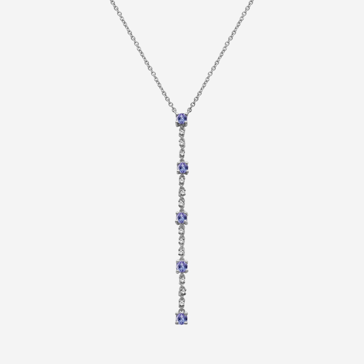 (I-J / I2-I3) Womens Blue Tanzanite 10K Gold Hypoallergenic 18 Inch Y Necklace