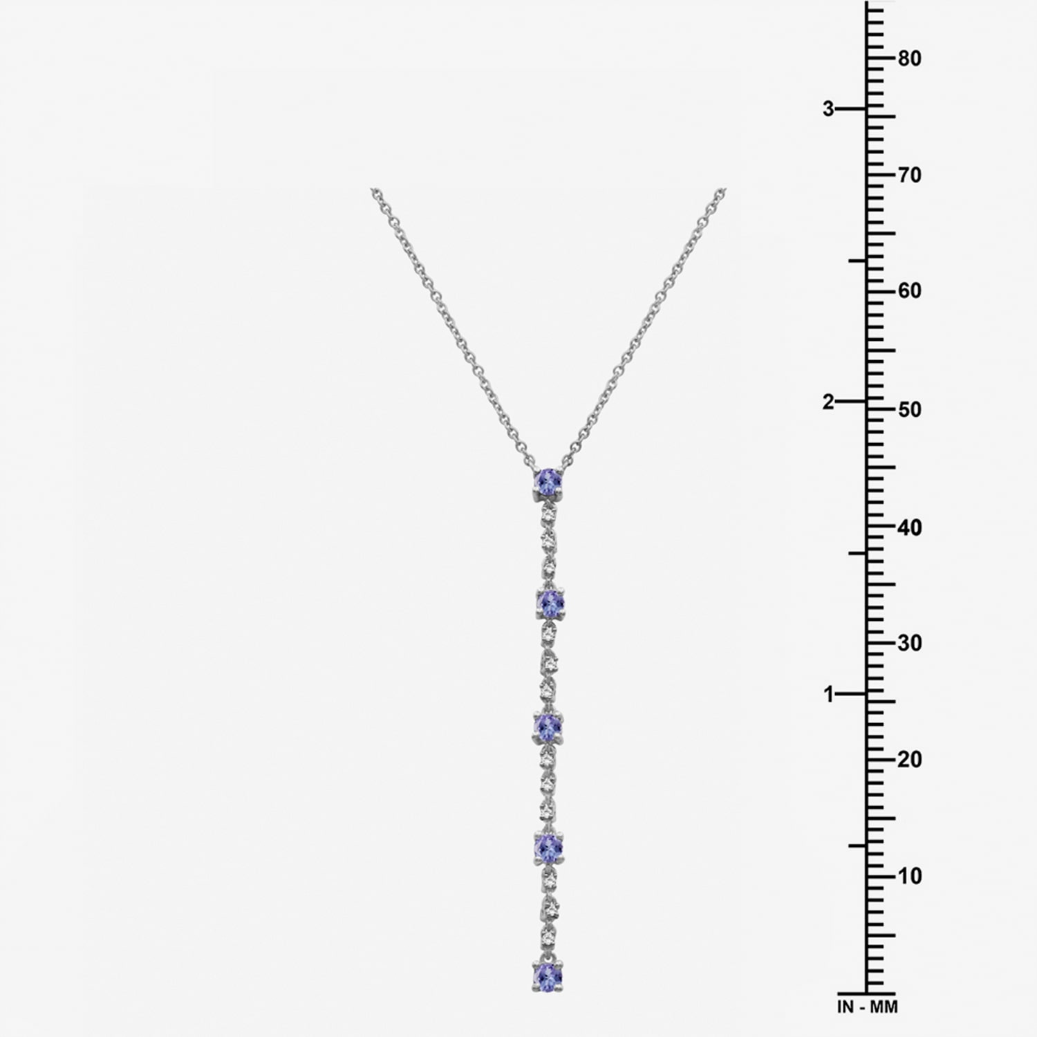 (I-J / I2-I3) Womens Blue Tanzanite 10K Gold Hypoallergenic 18 Inch Y Necklace
