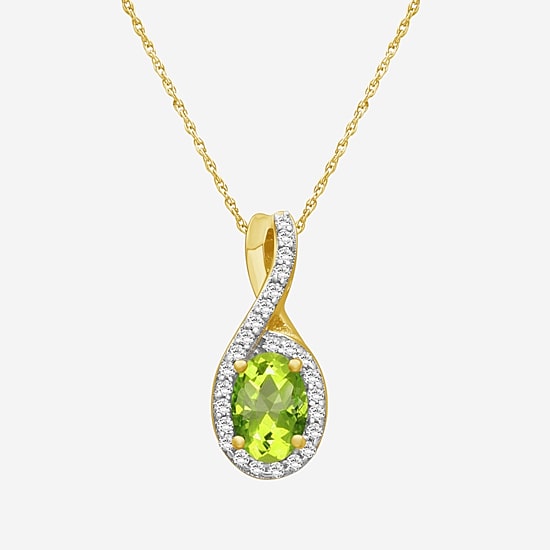 Womens 1/10 CT. T.W. Genuine Gemstone 10K Gold Infinity Pendant
