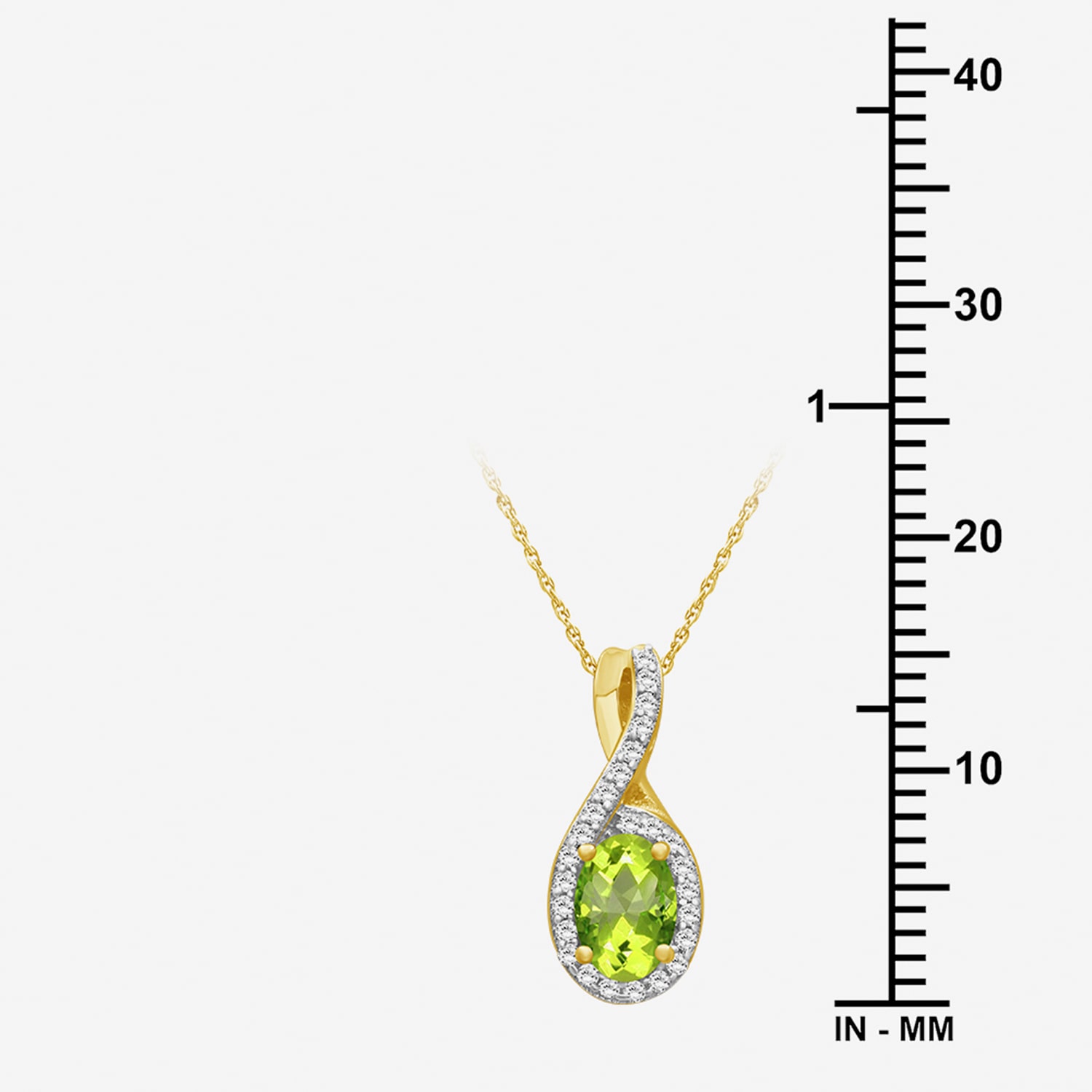 Womens 1/10 CT. T.W. Genuine Green Peridot 10K Gold Infinity Pendant