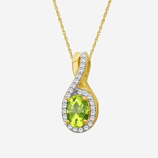 Womens 1/10 CT. T.W. Genuine Gemstone 10K Gold Infinity Pendant