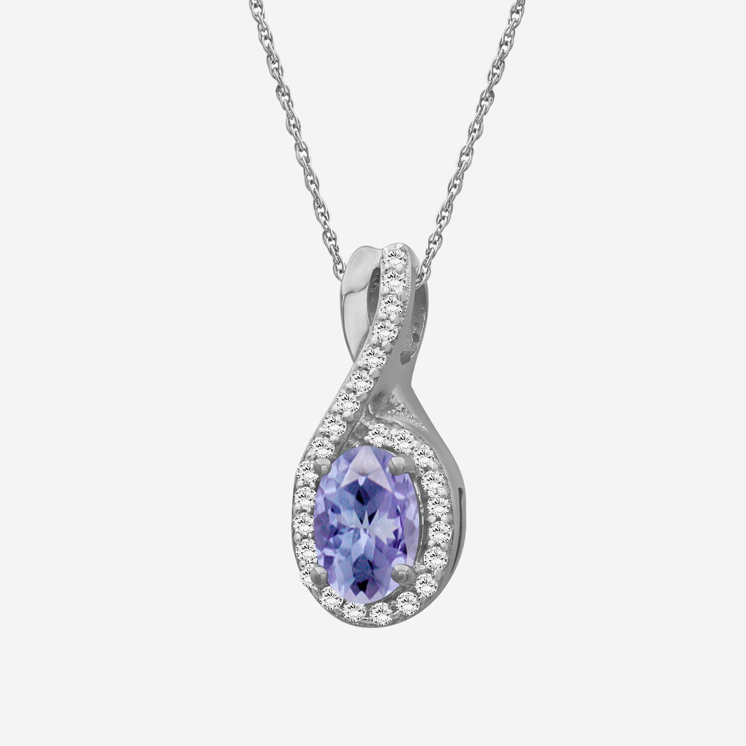Womens 1/10 CT. T.W. Genuine Blue Tanzanite 10K Gold Infinity Pendant