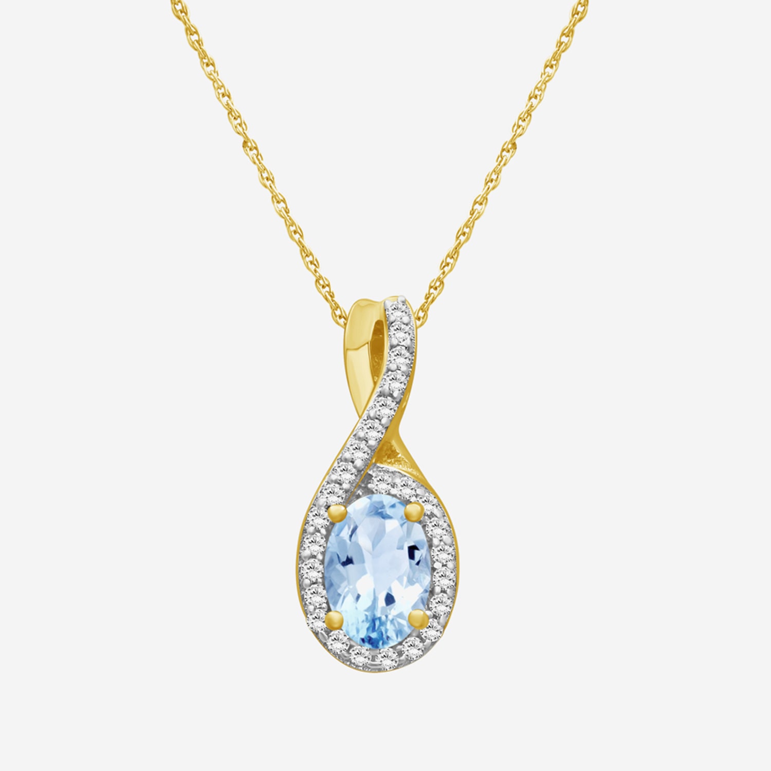 Womens 1/10 CT. T.W. Genuine Blue Topaz 10K Gold Infinity Pendant