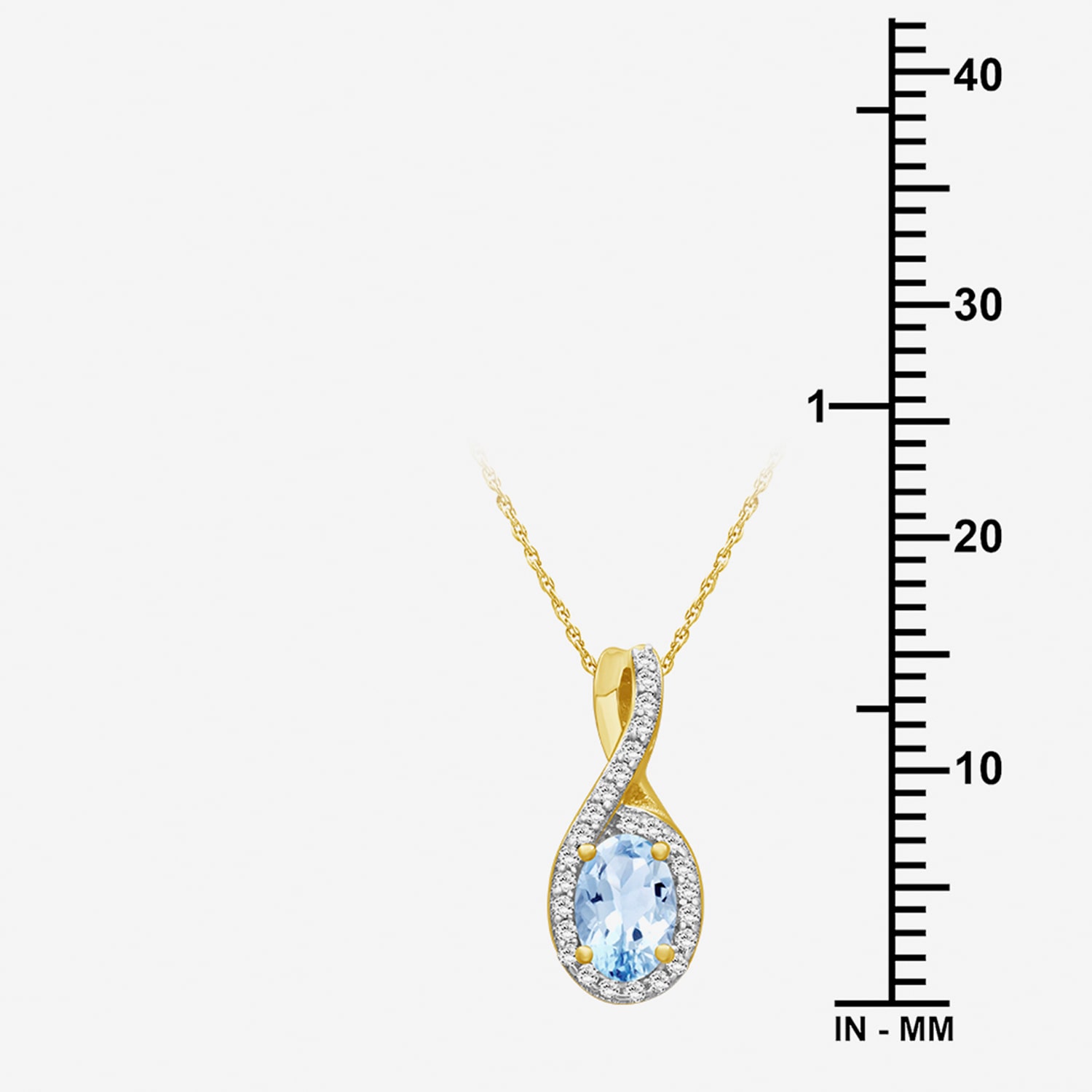 Womens 1/10 CT. T.W. Genuine Blue Topaz 10K Gold Infinity Pendant