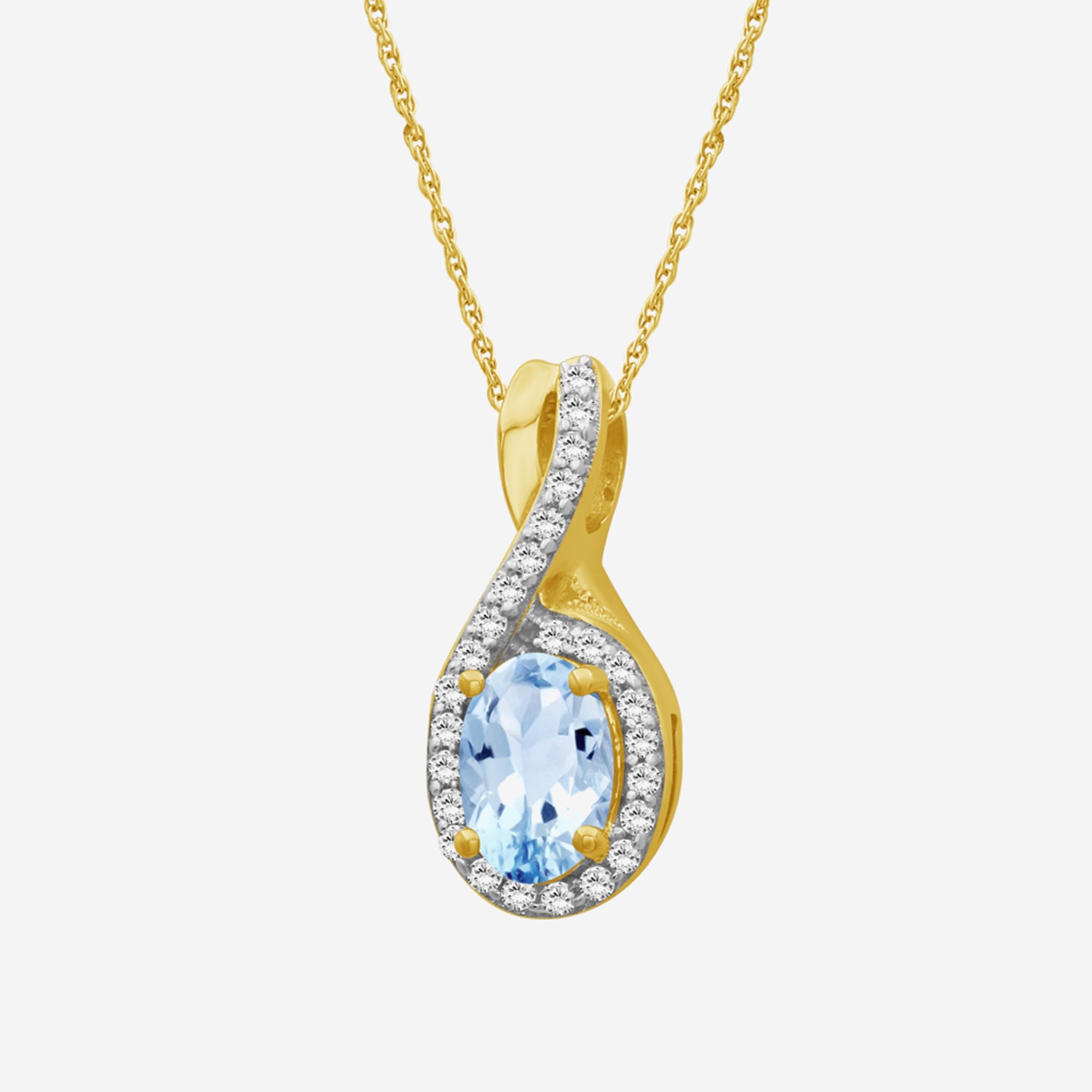 Womens 1/10 CT. T.W. Genuine Blue Topaz 10K Gold Infinity Pendant