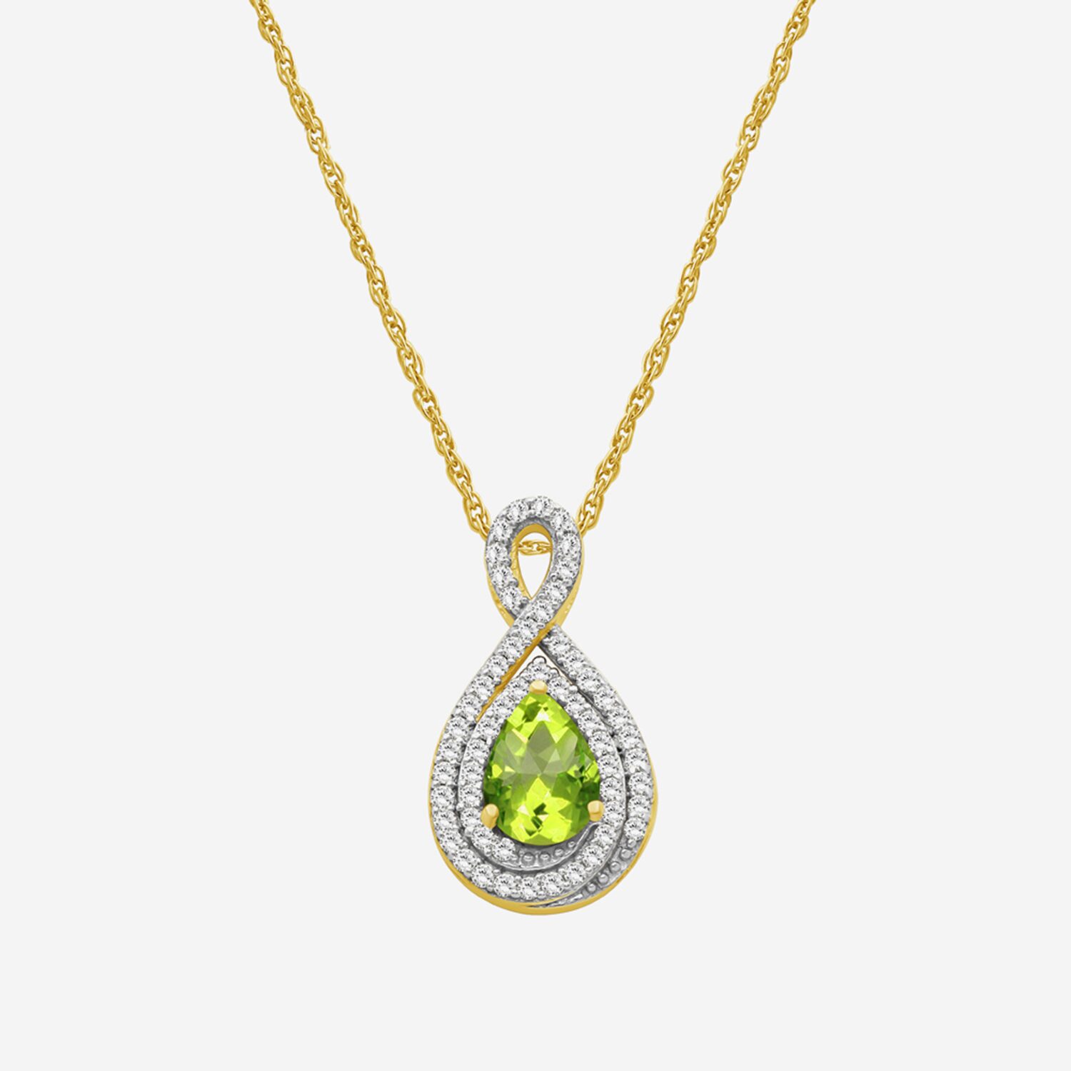 Womens 1/6 CT. T.W. Genuine Green Peridot 10K Gold Pear Pendant