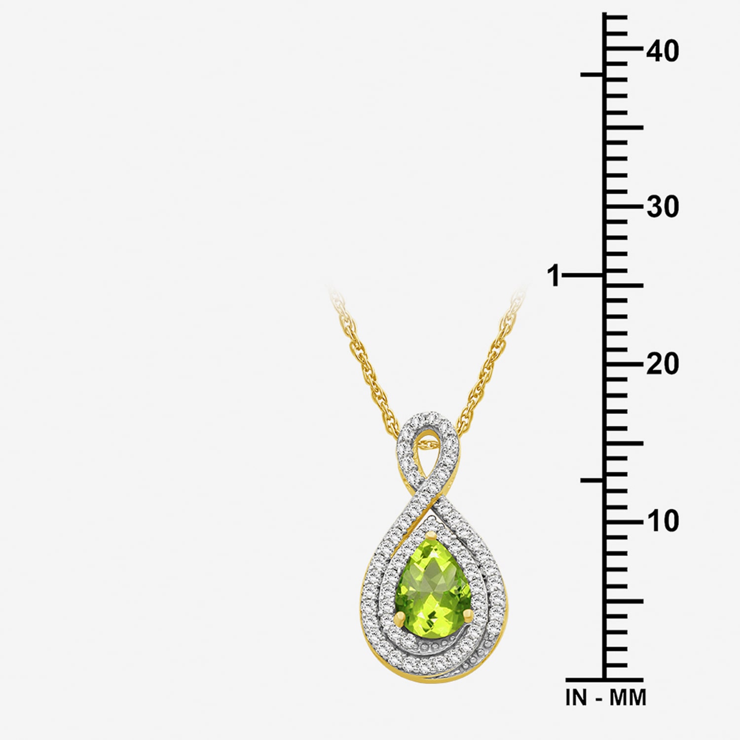 Womens 1/6 CT. T.W. Genuine Green Peridot 10K Gold Pear Pendant