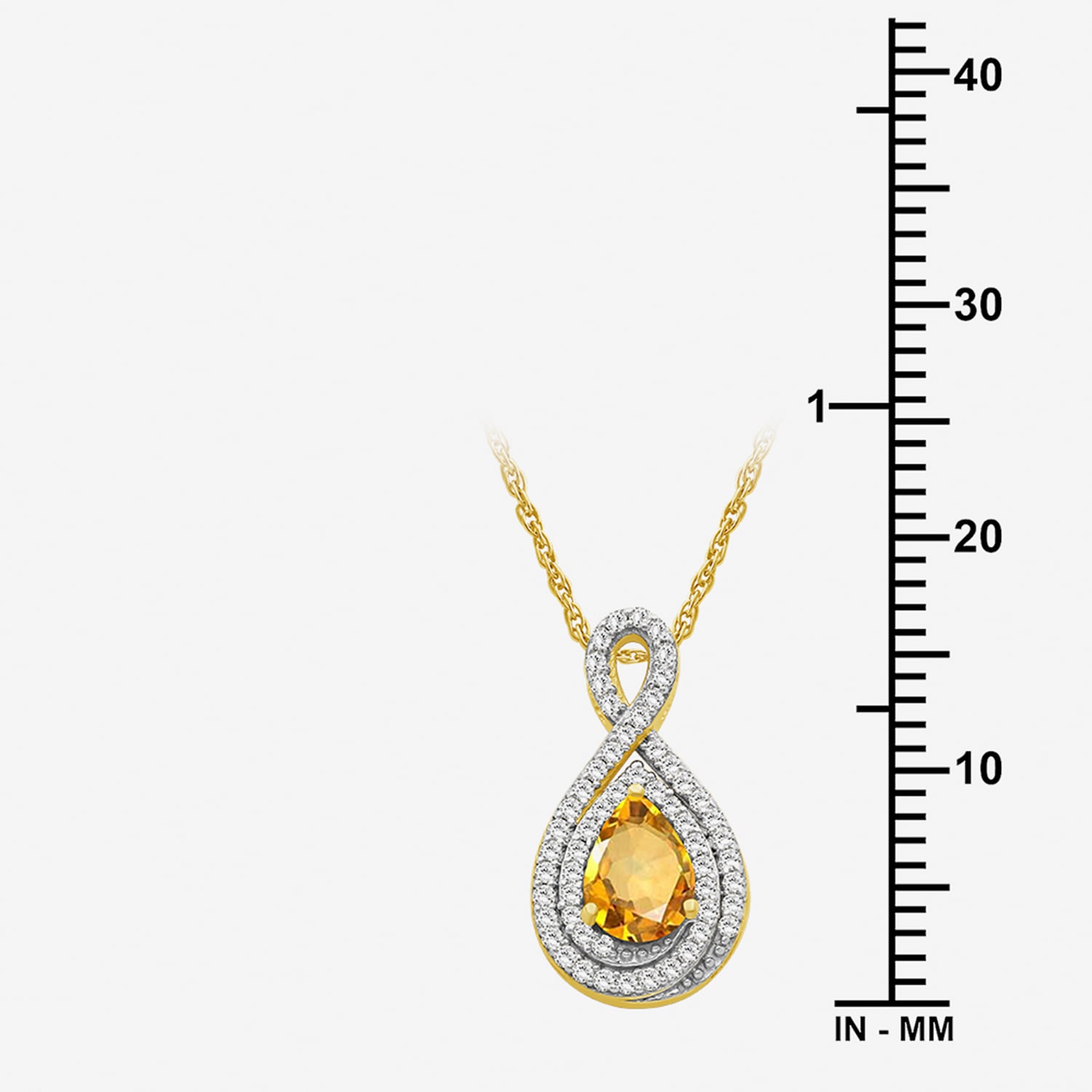 Womens 1/6 CT. T.W. Genuine Yellow Citrine 10K Gold Pear Pendant