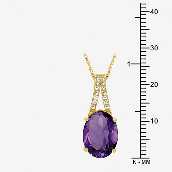 Womens Genuine Gemstone 14K Gold Over Silver Oval Pendant