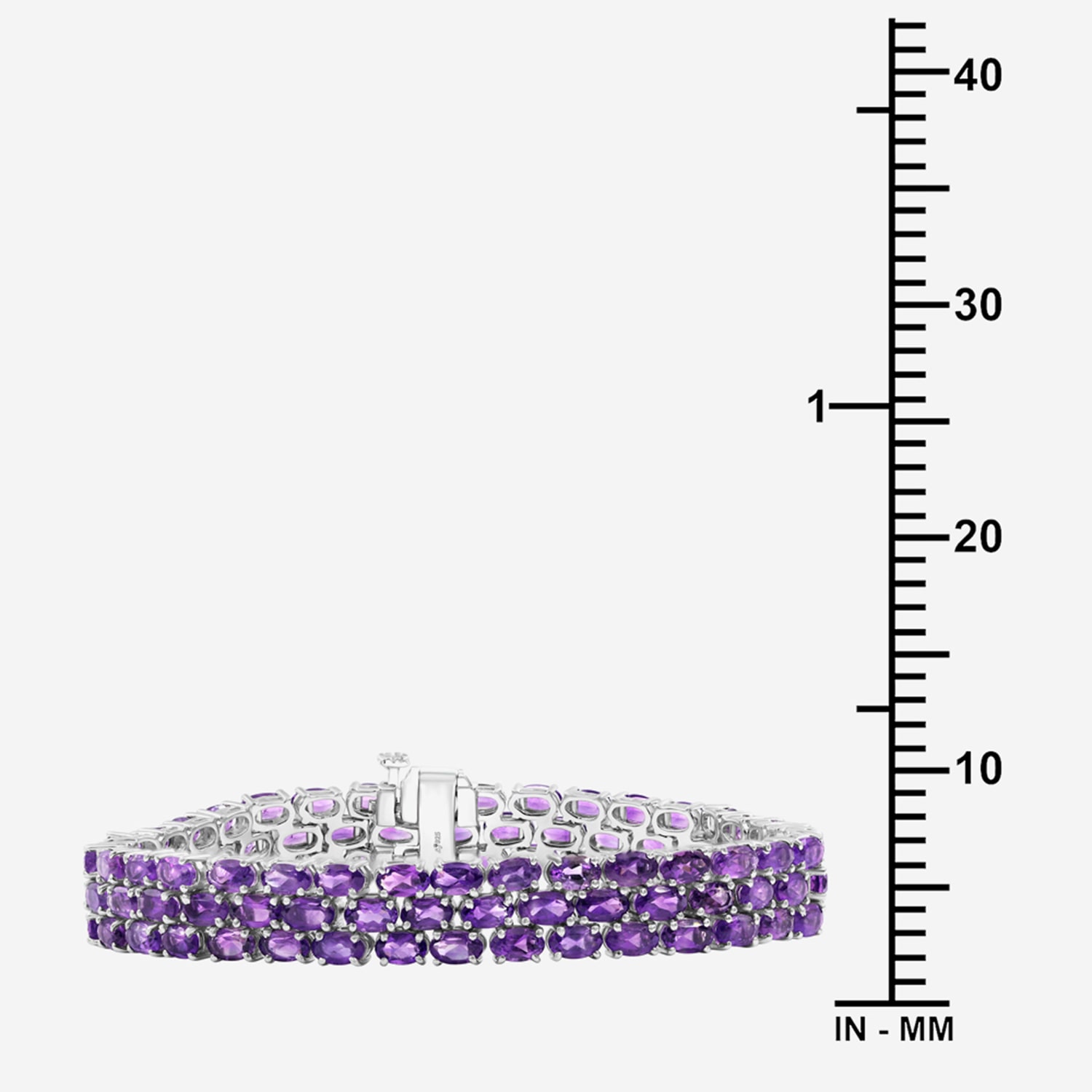 Womens Genuine Purple Amethyst Sterling Silver Tennis Bracelet