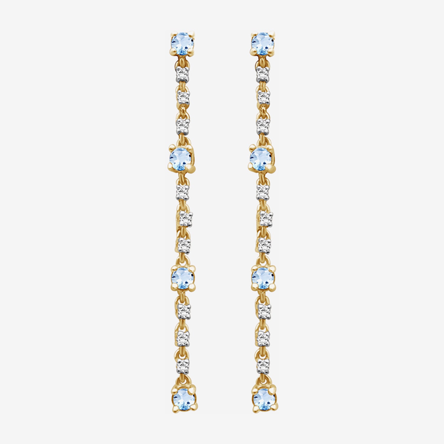 (I-J / I2-I3) Womens Diamond Accent Genuine Blue Topaz 10K Gold Hypoallergenic Drop Earrings